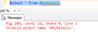 Local And Global Temporary Tables Using Stored Procedure In SQL Server