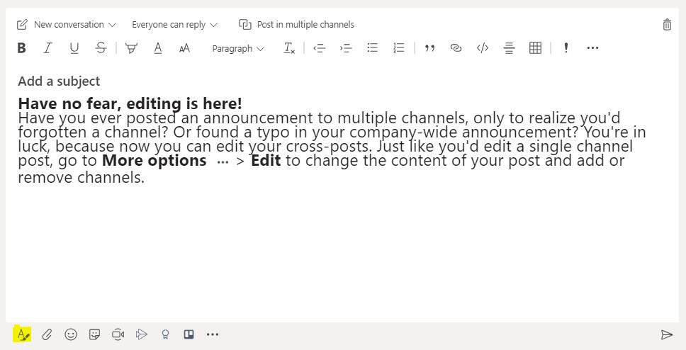 How To Edit Announcements Posted In Multiple Channels In Microsoft Teams