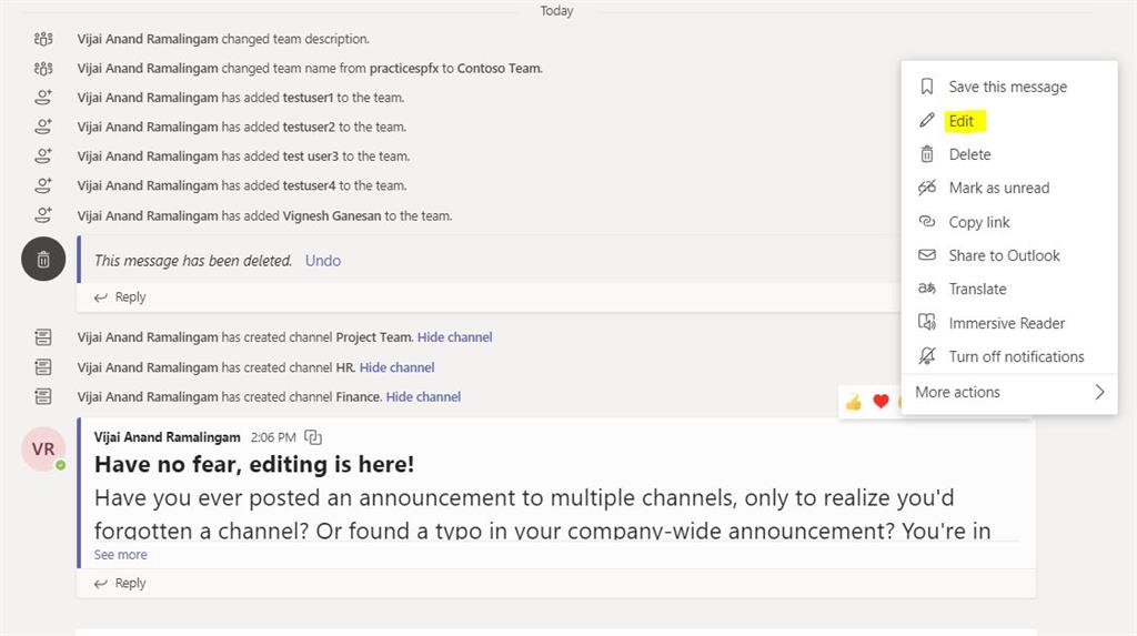 How To Edit Announcements Posted In Multiple Channels In Microsoft Teams