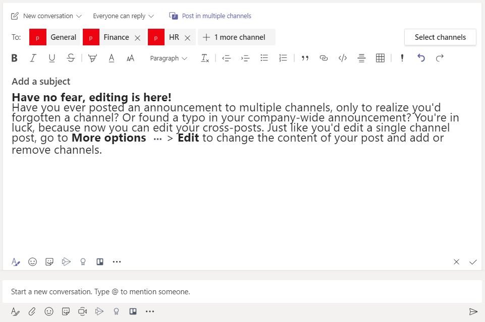 How To Edit Announcements Posted In Multiple Channels In Microsoft Teams