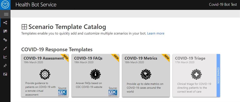 COVID-19 Assessment BoT Development And Deployment
