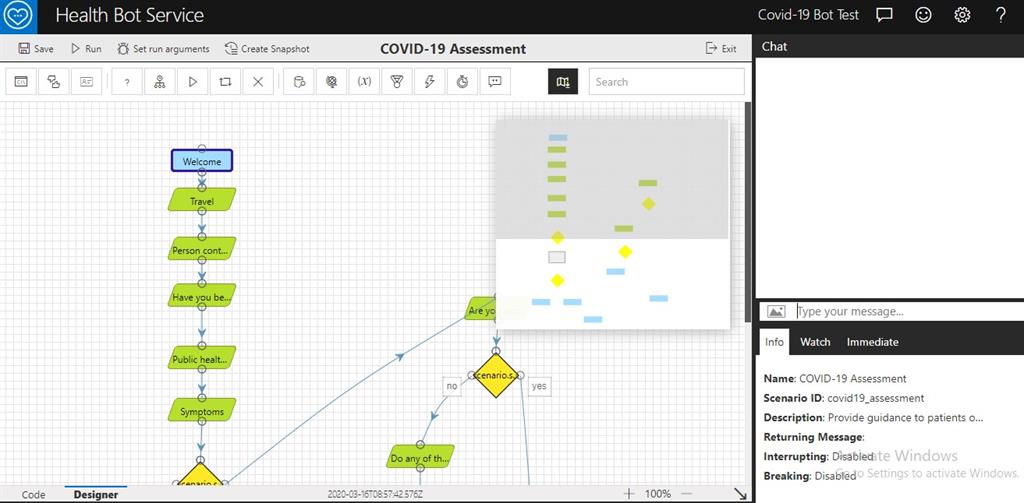 COVID-19 Assessment BoT Development And Deployment