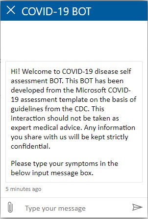 COVID-19 Assessment BoT Development And Deployment