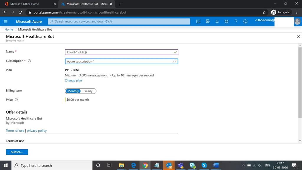 COVID-19 FAQs BoT Development And Deployment