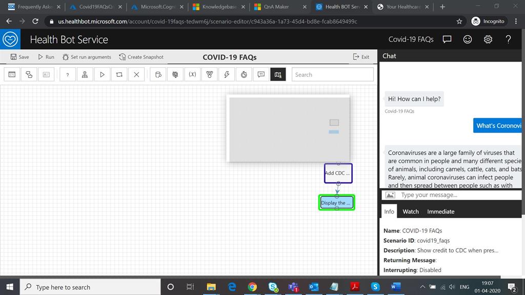 COVID-19 FAQs BoT Development And Deployment