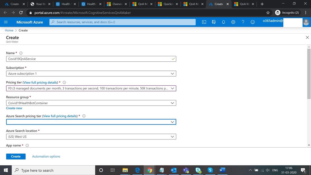 COVID-19 FAQs BoT Development And Deployment