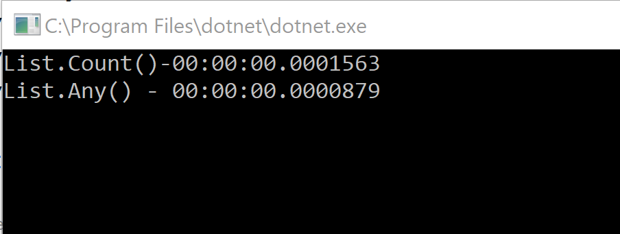 List.Count() Vs List.Any()