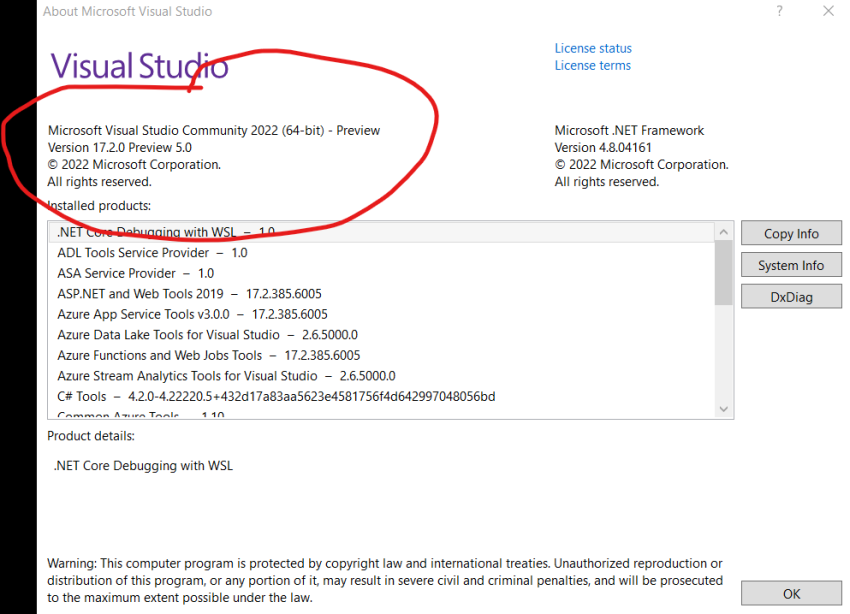 Enable Preview version in Visual Studio 2022