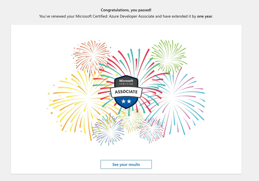 Azure Developer Associate Renewal 