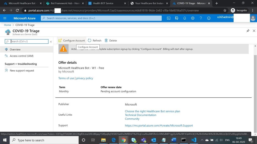 COVID-19 Triage BoT Development And Deployment
