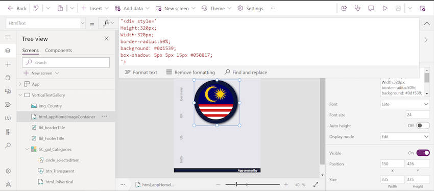 Vertical text in vertical gallery