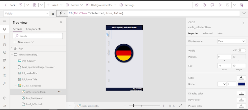 Vertical text in vertical gallery