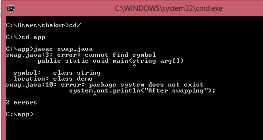 Swap two numbers without using third variable in java
