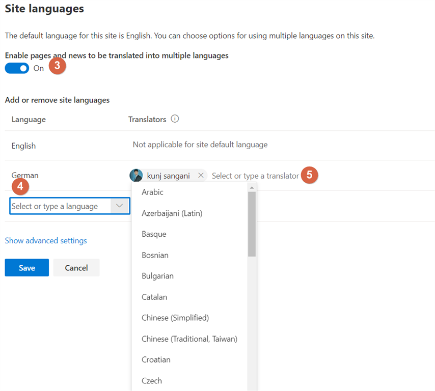 Create Multilingual Communication Sites Pages SharePoint Online