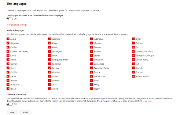 New Multilingual Feature in SharePoint Modern Sites