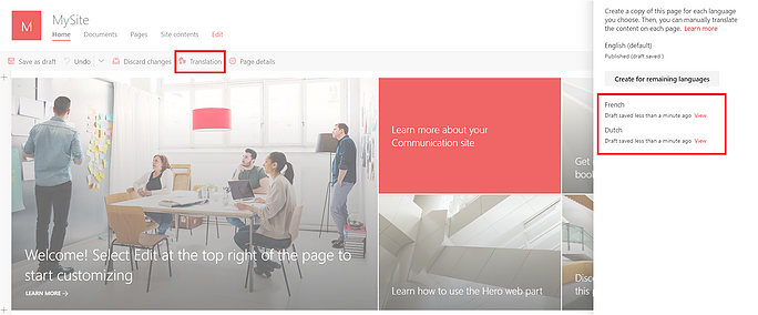 New Multilingual Feature in SharePoint Modern Sites