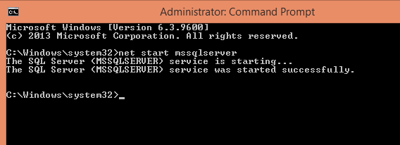 Stop and Start SQL Server Indtance Using Command Prompt