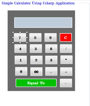 Create A Calculator Using C# Application