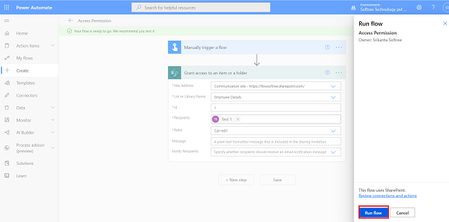 Grant Permission A User In SharePoint List Item By Using Flow