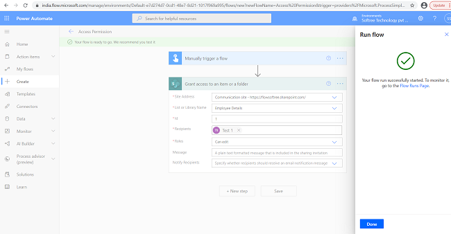 Grant Permission A User In SharePoint List Item By Using Flow