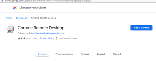 Remote desktop using chrome