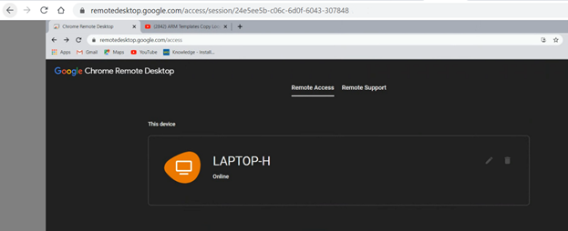 Remote desktop using chrome