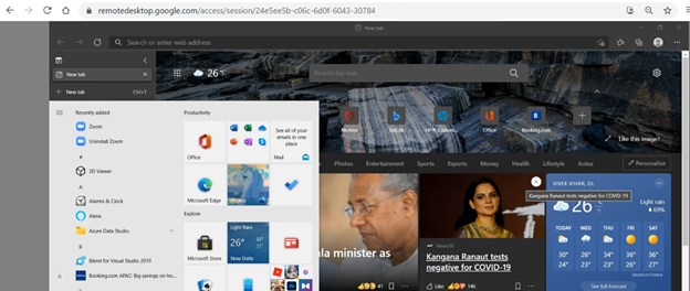 Remote desktop using chrome