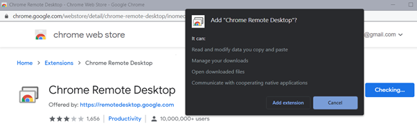 Remote desktop using chrome