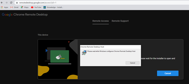 Remote desktop using chrome