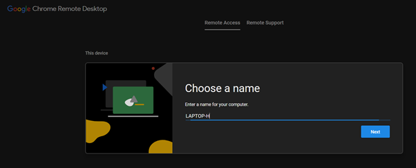 Remote desktop using chrome