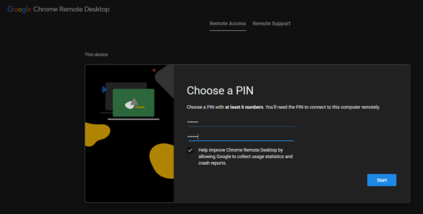 Remote desktop using chrome