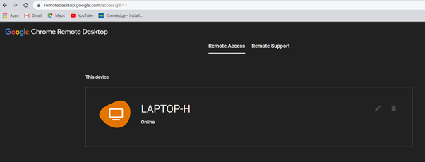 Remote desktop using chrome