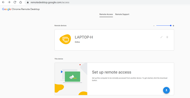 Remote desktop using chrome