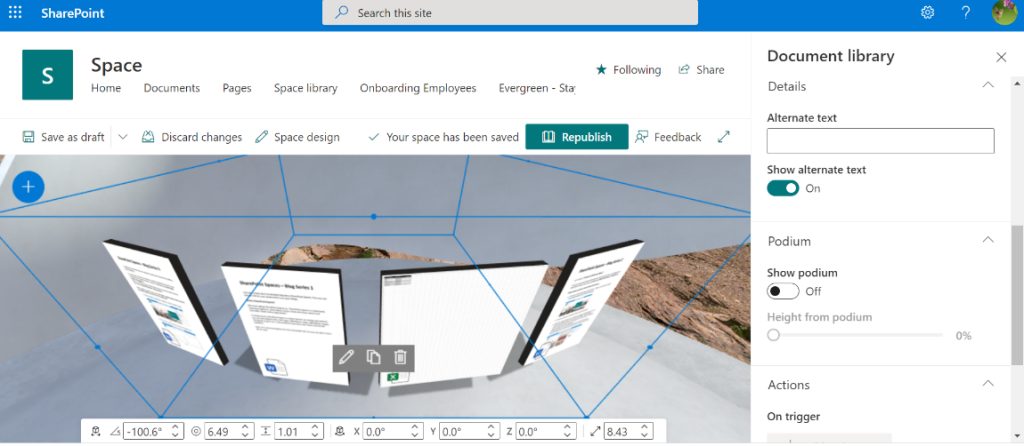 SharePoint Spaces - Document Library Webpart