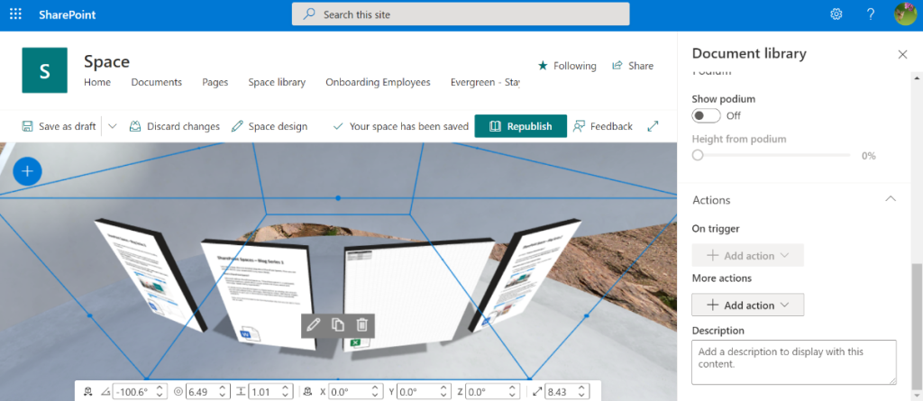 SharePoint Spaces - Document Library Webpart