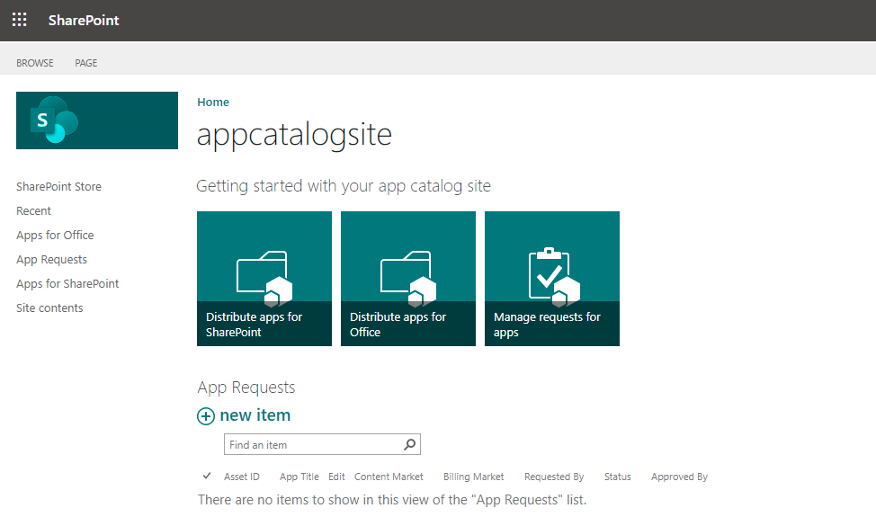 Create An App Catalog Site In SharePoint Online