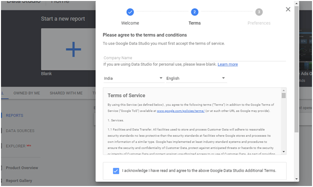 Quick Start with Google Data Studio