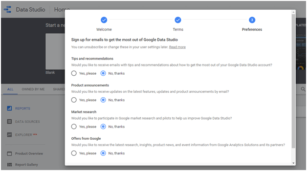 Quick Start with Google Data Studio