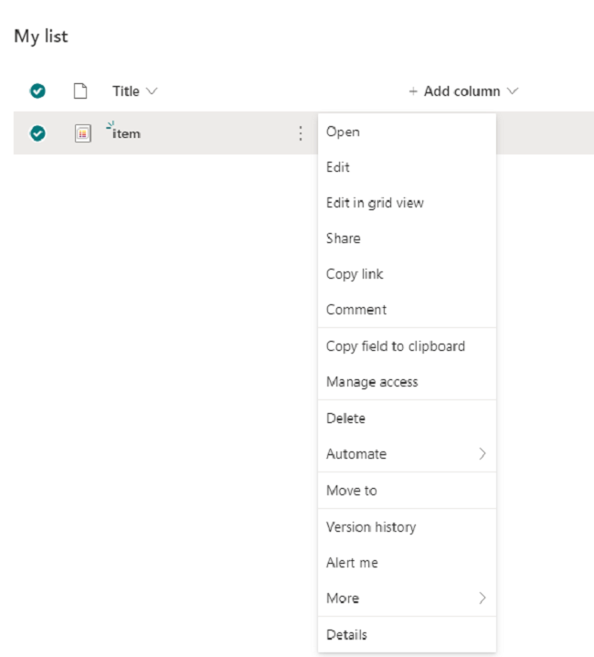 Add, Update, And Remove User Custom Action For List And Library Items U