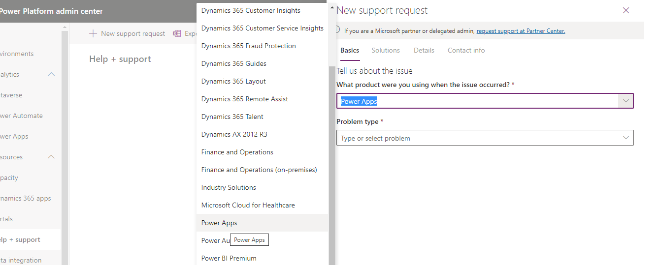 Help + Support In Power Platform Admin Center