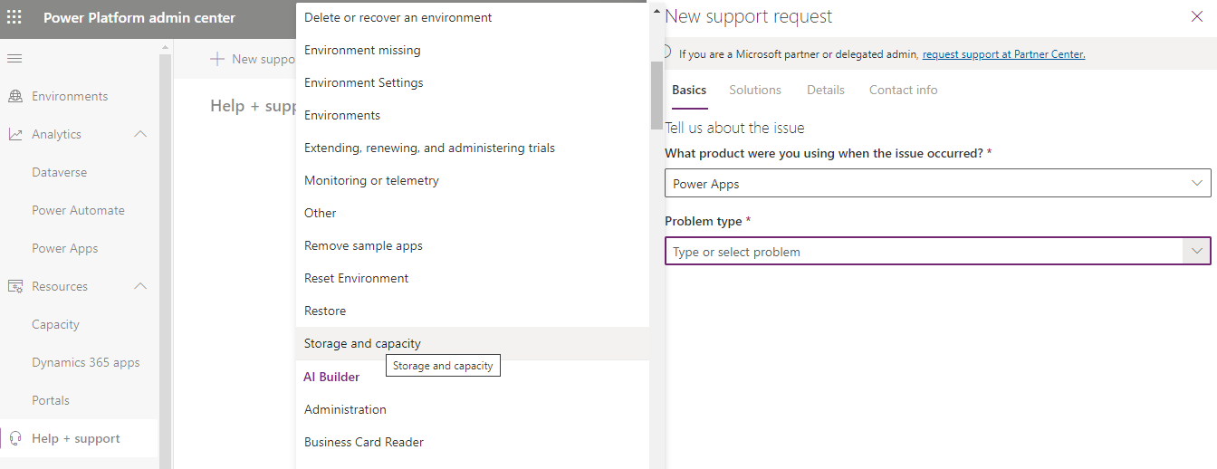 Help + Support In Power Platform Admin Center