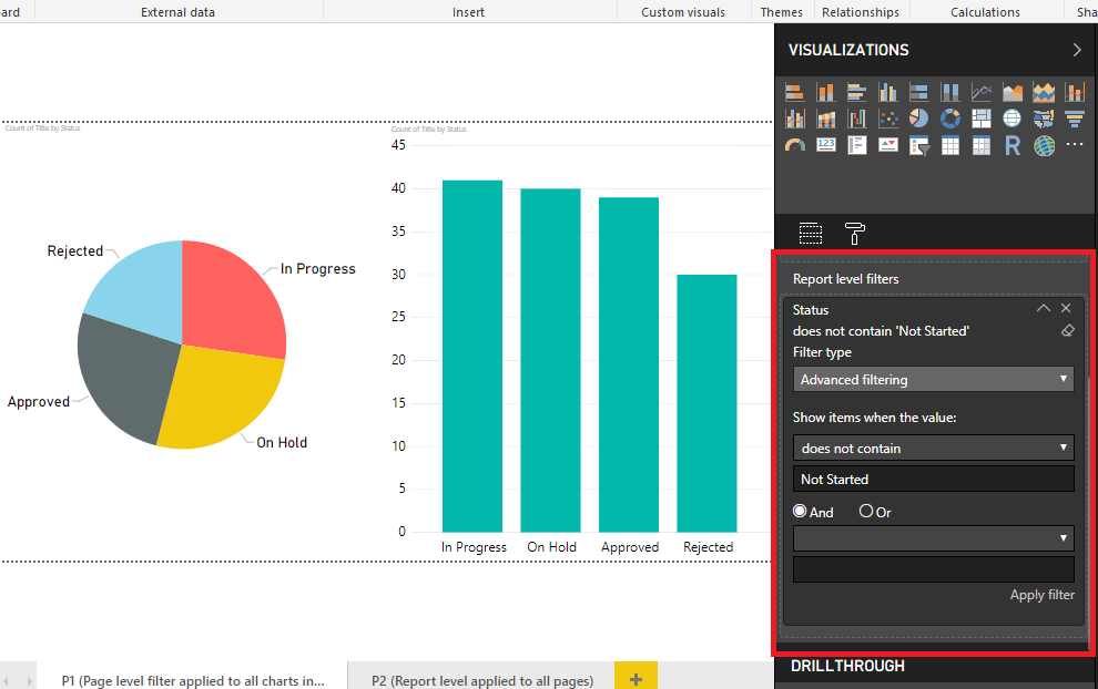 Power BI Page Level And Report Level Filters