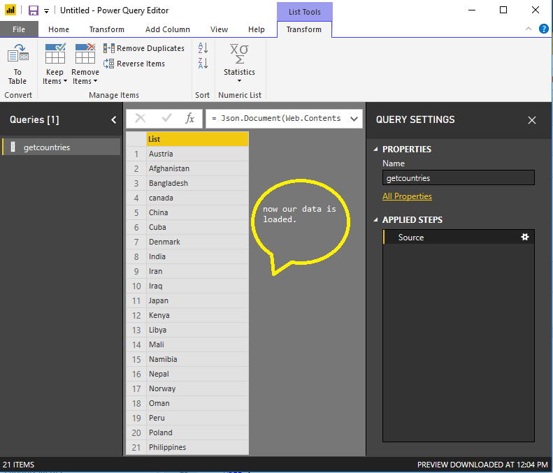 Call REST APIs And Parse JSON With Power BI