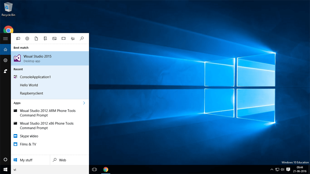 Open Visual Studio 2015
