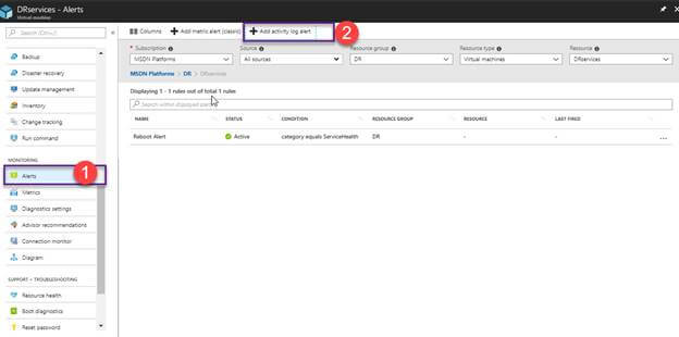 Azure Virtual Machine Alert Configuration