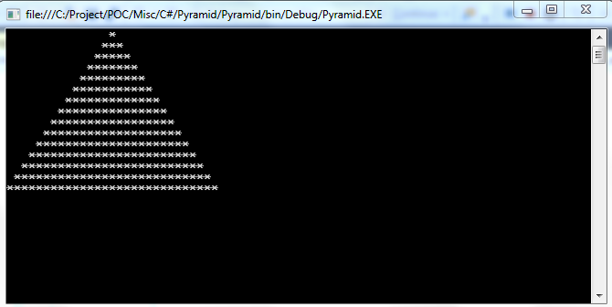 Write A Program To Show Pyramidal Structure In C#