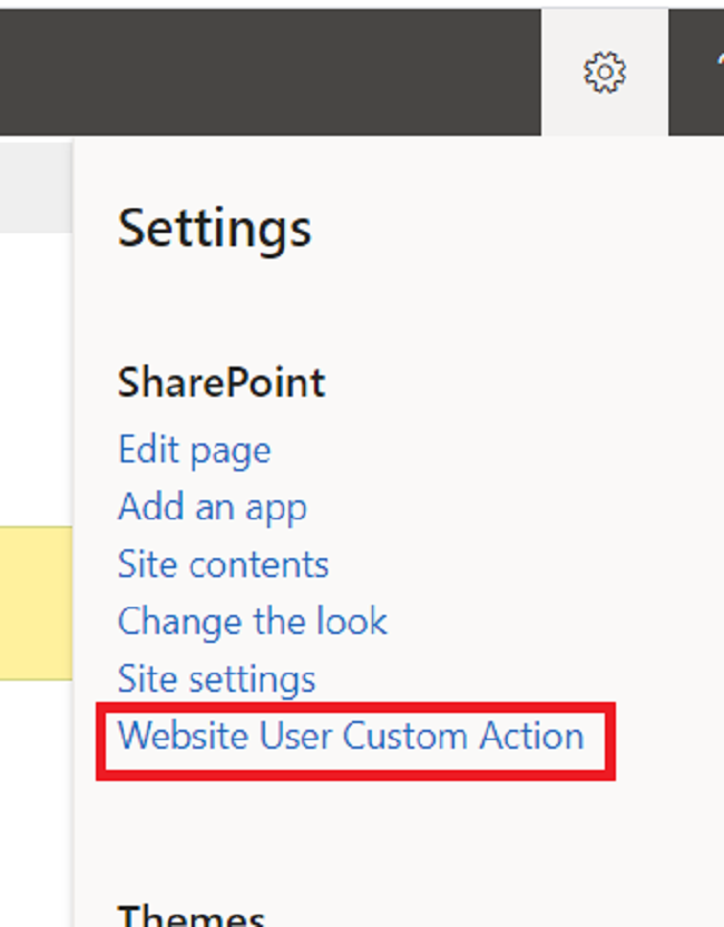 Add, Modify and Delete User custom action for list or library item