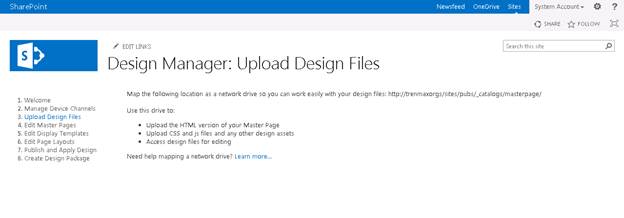 Upload design files