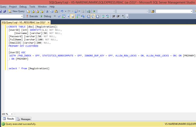MVC Razor View Using Simple User Registration Form