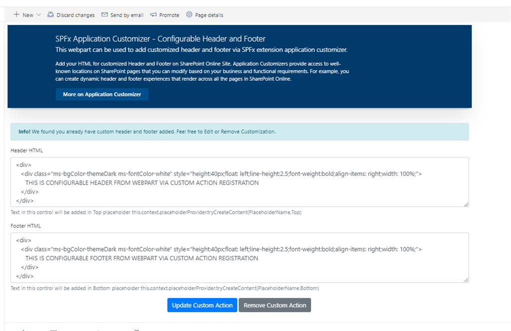 SPFx Resuable Webpart To Configure Header And Footer For Modern Pages